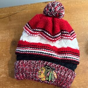 Kids Red and Black Knit Beanie
